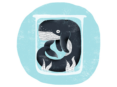 Blue Sequels / 015: Whale blue sequels character illustration whale