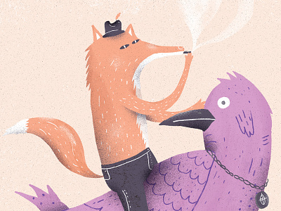 The fox and the bird bird character character design fox illustration