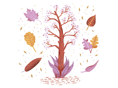 Fall autumn blue sequels fall illustration illustrator leaf plants