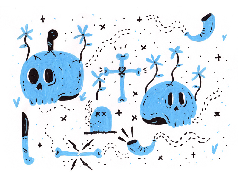 Posca skulls illustration posca pens posca