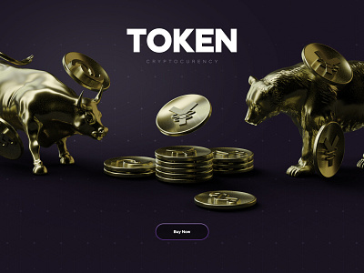 Token Cryptocurrency 3d bear bitcoin brand bull coin crypto exchange exchange logo render token wallet
