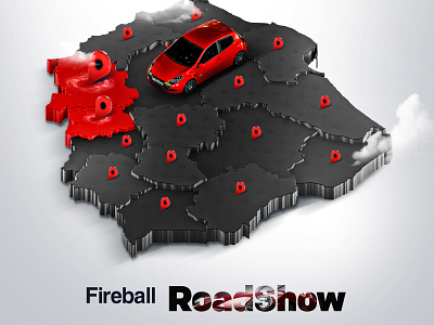 Fireball RoadShow 3d car cosmetic cartoon map pin