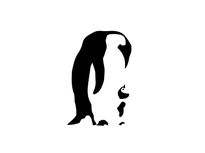 Penguins black design flat penguin white