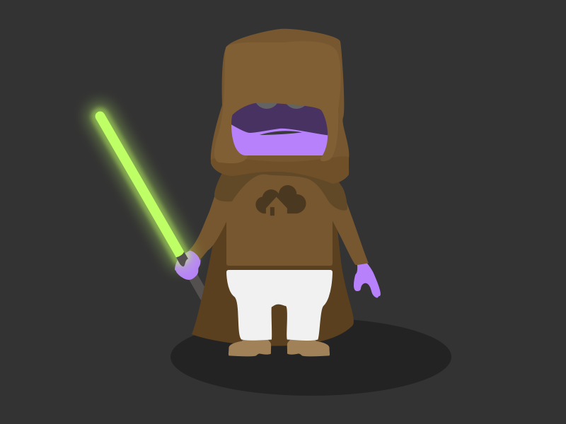 homee the Jedi light saber homee character avatar illustration star wars jedi