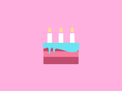 Birthday Cake birthday cake color flat flat design illustration pink