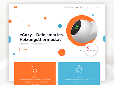 eCozy Website – Home flat design homepage interface internet of things iot landing page smart home ui design ux ux design webdesign website