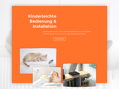 eCozy Website – Easy Installation flat flat design homepage interface internet of things iot landing page smart home ui design ux ux design webdesign