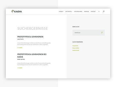 KADIA Website – Search flat flat design homepage landingpage screendesign ui design ux design webdesign website