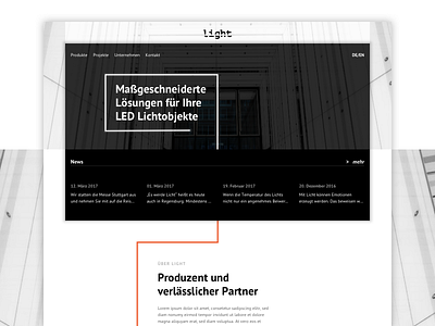 Light Home Header flat flat design homepage landingpage screendesign ui design ux design webdesign website