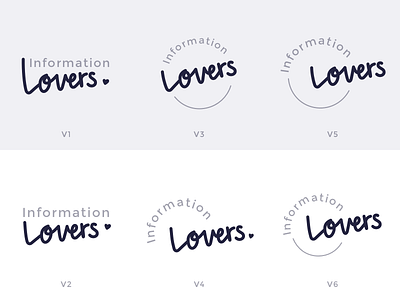 Information Lovers Logo (Drafts) branding lettering logo logodesign typography