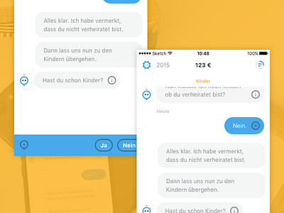Steuerbot (tax chatbot) app appdesign chatbot interfacedesign screendesign ui design ux design