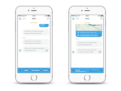 Steuerbot App (tax chatbot) app appdesign chatbot interfacedesign screendesign ui design ux design