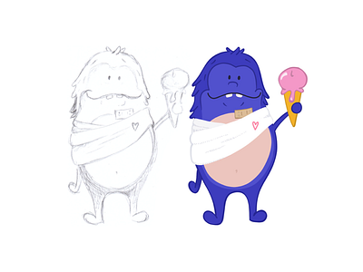 The little "get well soon" monster avatar avatardesign flatdesign icondesign icons illustration ipad ipadpro procreate ui design ux design