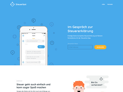 Steuerbot Website (tax chatbot) chatbot screendesign ui design ux design webdesign website