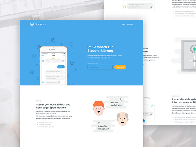 Steuerbot Website (tax chatbot) chatbot screendesign ui design ux design webdesign website