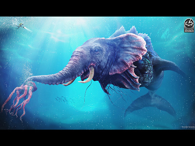 Hybrid Monster 3d 3ds max armed blend elephant mammals octopus organ trunk under water whale zbrush