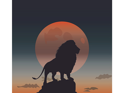 lion king art cartoon design disney gradient color graphicdesign illustration lion lion king pantone shapes sunset