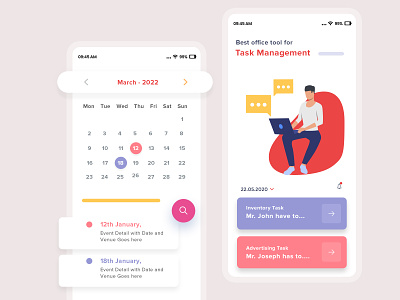 App Design For Office Task Management android app design app application application design application ui hybrid app ios app design mobile app design native app office task app task management ui user interface