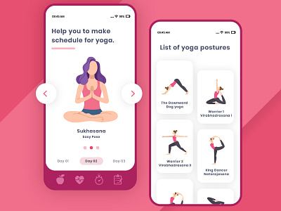 Yoga App Design app design exercise gym illustration meditation mobile app design mobile application ui uidesign ux yoga yoga app yoga studio