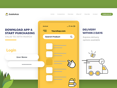 One Page Design for eCommerce App cart ecommerce landing design landingpage long scroll onepage shop shopping singlepage uidesign uxdesign website