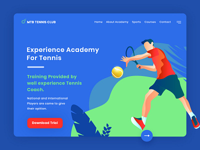 Sports Training Academy Website academy branding channel coaching course education freelancer hire illustration online sports sports website streaming training ui designer web designer website