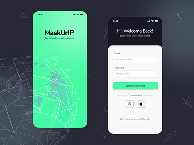 MaskUrIP - VPN App app app design design internet mask login screen mask ip mobile app mobile app design splash screen ui uidesign uiux user experience user interface ux vpn vpn app vpn app design vpn mobile app vpn website