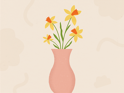 Daffodil illustration daffodil design easter flower flowers illustration mothers day spring vase