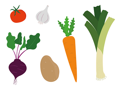 Vegetable illustrations beetroot carrot design food garlic illustration leek potato tomato vegetables