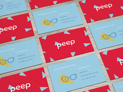 Peep sunglasses business card design brand branding business card design logo pattern playful sunglasses vibrant