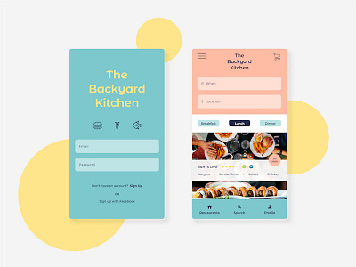 The Backyard Kitchen Delivery App Design