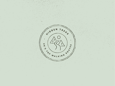 Hidden Treks Logo branding crest graphic design logo mountain routes stamp texture tree trek walking water