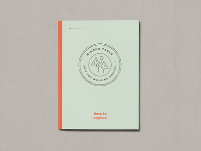 Hidden Treks Guide branding crest graphic design logo mountain routes stamp texture tree trek walking water