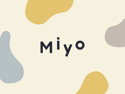 Miyo blobs blue branding curves logo packaging pastel pattern website yellow