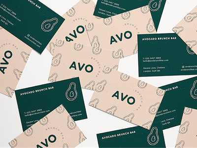 Avo Brunch Bar Business Cards avocado avocados brand branding brunch business cards food graphic design illustration logo pastel pink