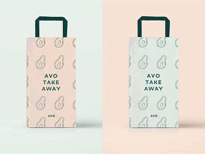 Avo Take Away avocado avocados brand branding brunch business cards food graphic design illustration logo pastel pink