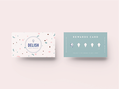 Gelato Rewards Card banana brand branding business card gelato ice cream icon identity illustration logo pattern strawberry