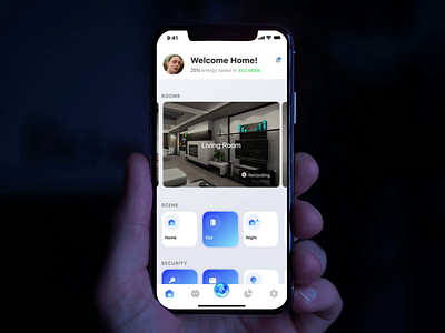 Smart Home App ai animation app assistant camera controller exploration home ios 12 motion react native security settings smart ui ux video voice widget wizard