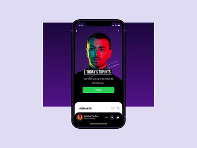 Spotify App - Redesign Concept aftereffects animation app billie eilish cards dark theme design equalizer exploration gesture ios13 motion music player playlist product react native spotify ui ux