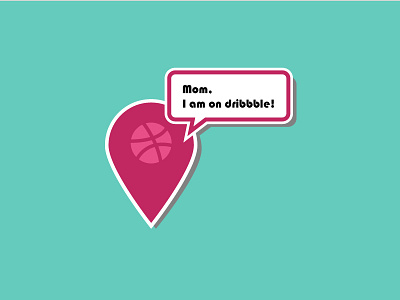 Dribbble "check-in" sticker design dribbble logo sticker