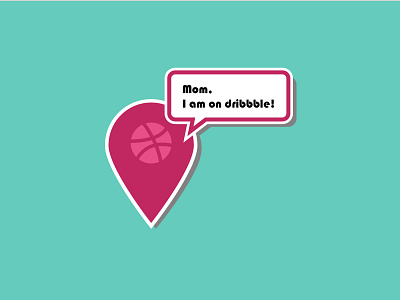 Dribbble "check-in" sticker design