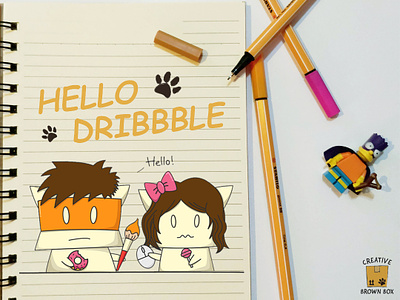 Hello Dribbble adobe illustrator adobe photoshop characterdesign firstshot hellodribbble illustration