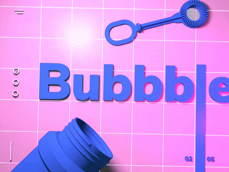 Bubble Hero Page 3d animation bright colors bubble hero page interaction landing pink ui ux web design