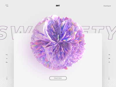 🦄Mi Corali 🦄 3d abstract ae animation bright colors c4d cinema 4d coloristic design grayscale hero interaction lightning music purple rose sweet ui white