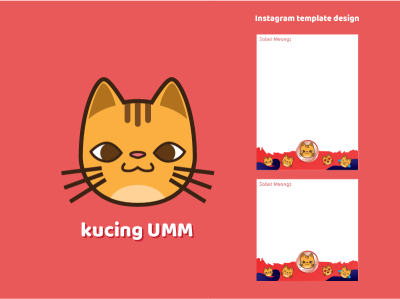 Kucing UMM Logo & Social Media Template Design branding design flat icon illustration instagram post instagram template logo logogram social media design social media templates vector