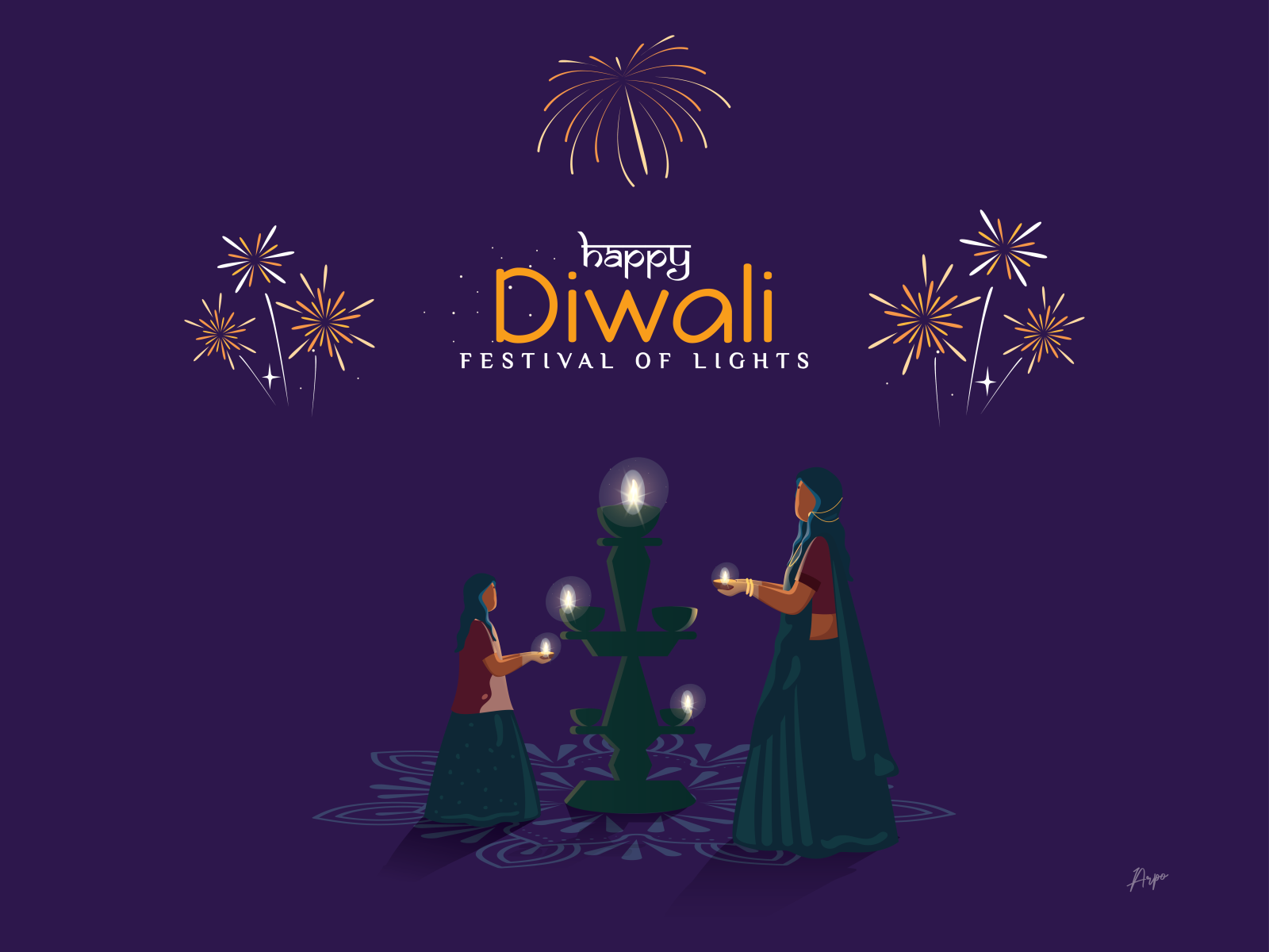 Happy diwali poster in hindi, Hindi Typography on Diwali festival, Happy  diwali banner and background, Translation - Happy diwali Stock Vector |  Adobe Stock