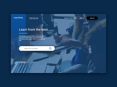 Header concept e-learning header interface ui web web design