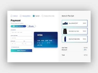 Payment screen checkout e-commerce payment ui ui design user interface
