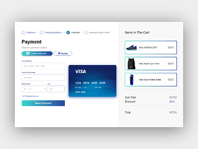 Payment screen