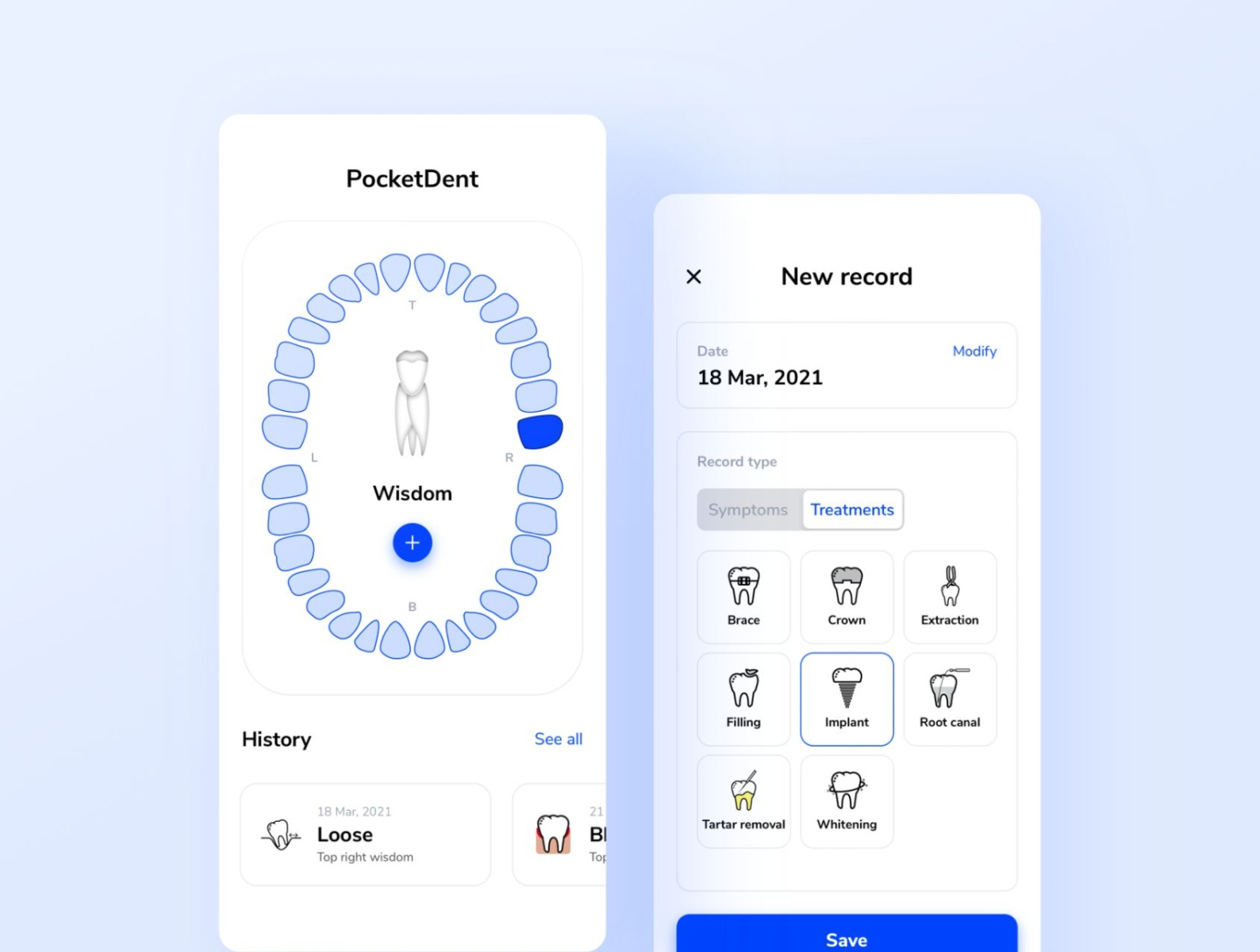 Dental Records App UI by István Jakab on Dribbble
