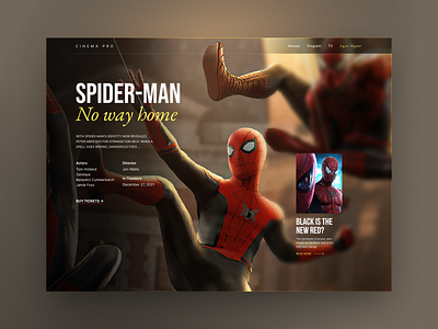 Cinema Website Concept UI cinema concept hbo movie movies netflix spiderman stream streaming theater ui ux web website